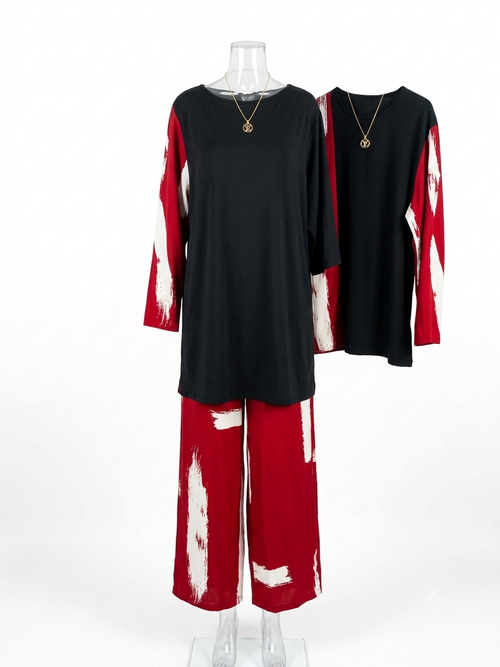 Black and Pink Two- Piece Set
