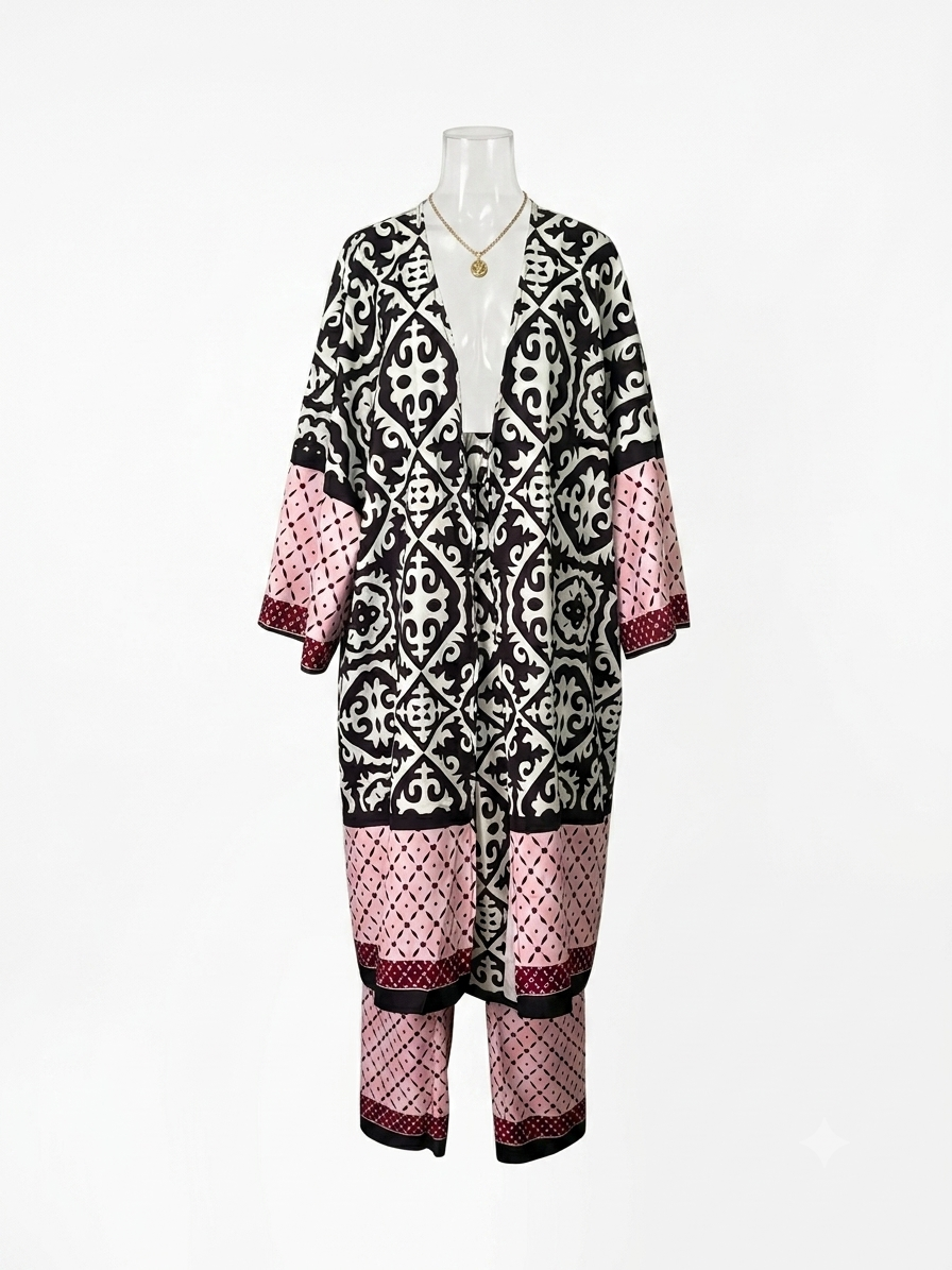 Black and Pink Two- Piece Set